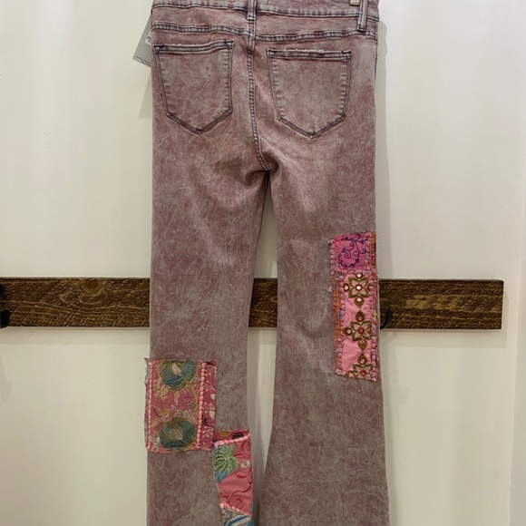 Nu Vintage - Bootcut jeans with patchwork detail in dusty Purple Sz … NWT - Picture 10 of 12